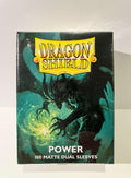 Boîte Dragon Shield Power, 100 protèges-cartes dual matte, illustration dragon vert.