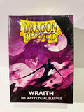 Boîte Dragon Shield Wraith, protège-cartes standard, 100 sleeves dual matte, design violet.