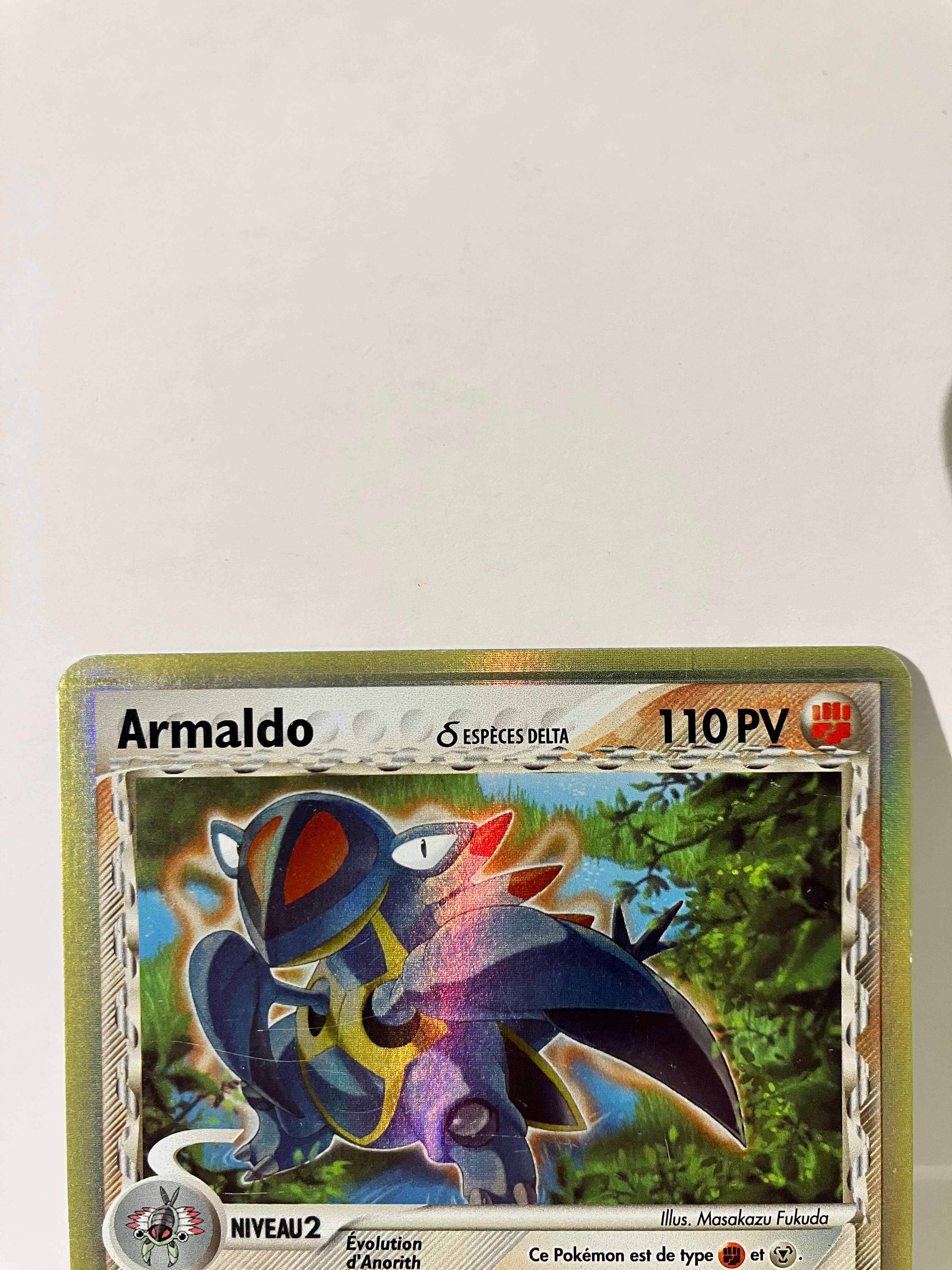 Carte Pokémon Armaldo Espèces Delta 110 PV, illustration forêt, holographique