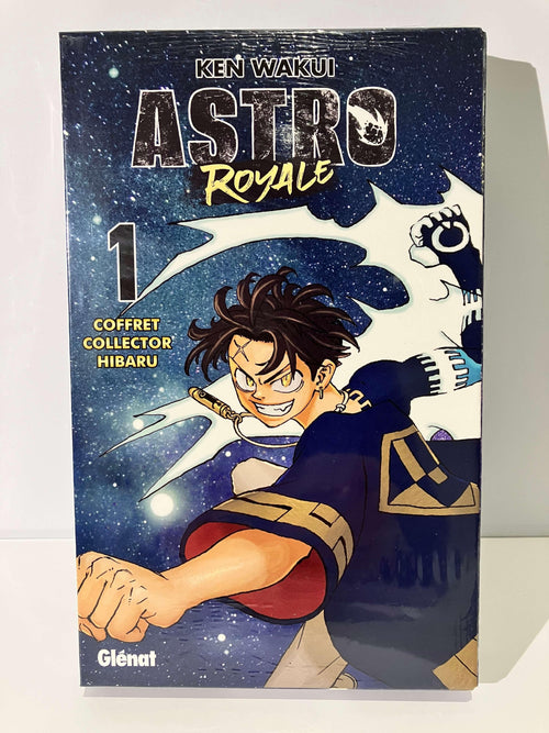 Coffret collector Astro Royale Tome 1 édition Hibaru, manga Ken Wakui, Glénat, couverture bleue illustrée