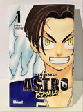 Couverture du manga Astro Royale tome 1 Ken Wakui, personnage aux yeux jaunes, Glénat