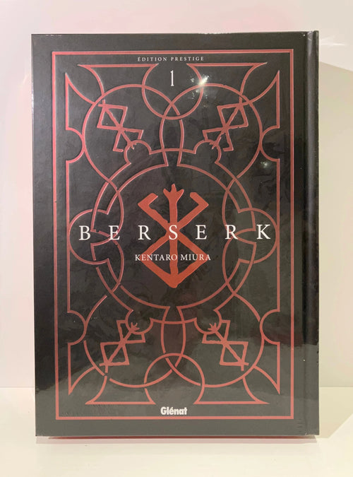 Couverture Berserk Édition Prestige Tome 1 noir et rouge de Kentaro Miura, Glénat, manga