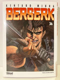 Couverture Berserk tome 36 avec Guts armé, manga de Kentaro Miura, édition Glénat.