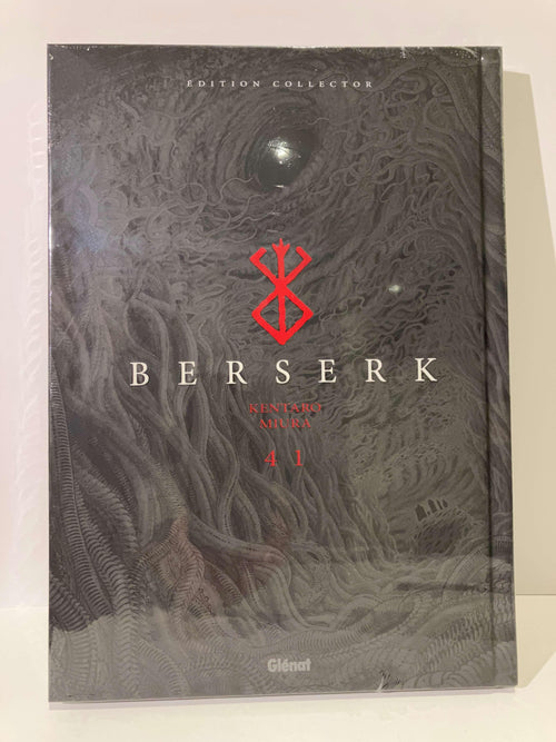 Couverture Berserk Tome 41 Édition Collector sombre, dessin fantastique, logo rouge, Kentaro Miura