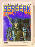 Couverture du manga Berserk tome 23, armure médiévale, héros au premier plan, édition française Glénat