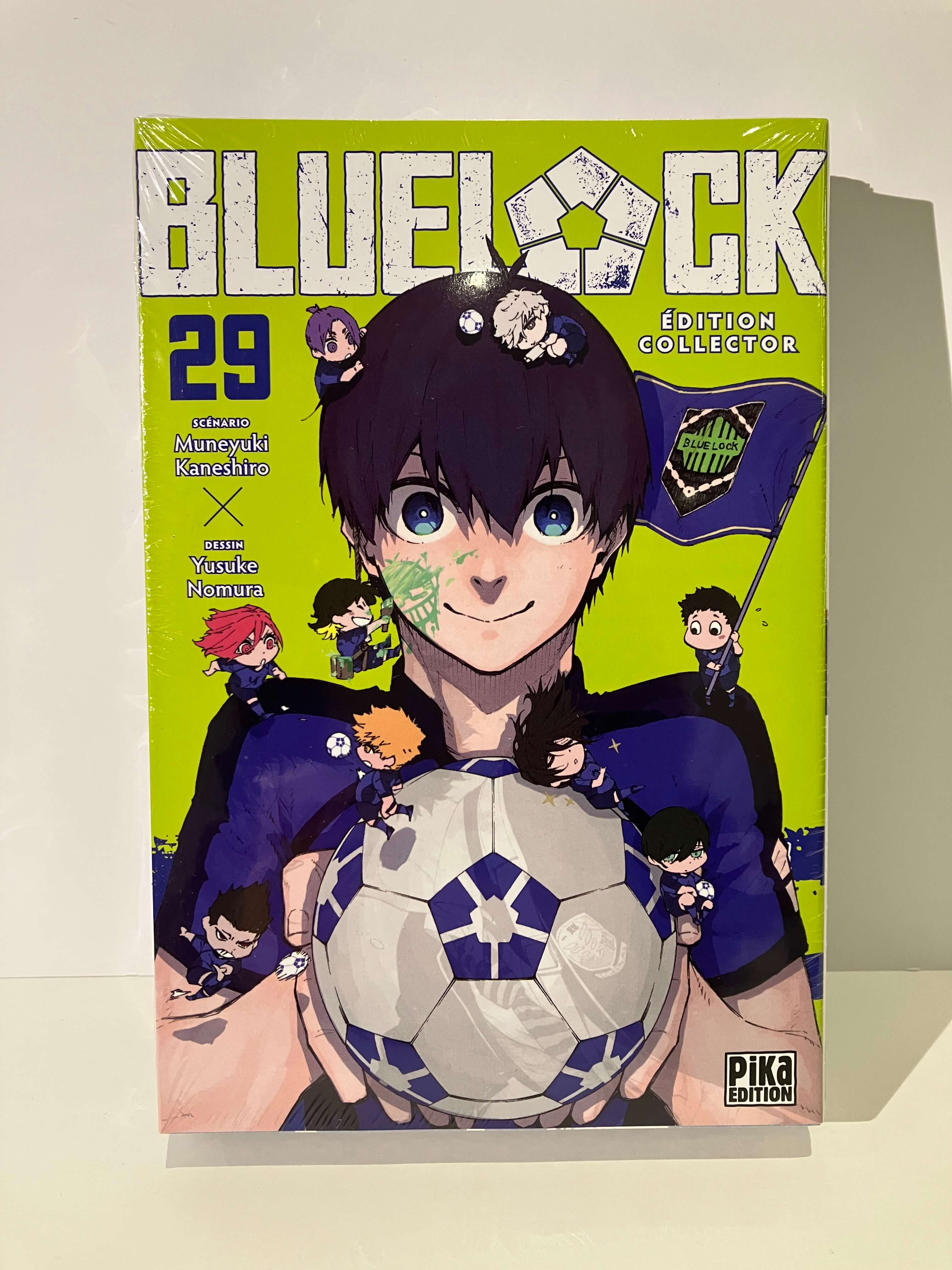 Couverture Blue Lock Tome 29 Édition Collector avec personnages manga et ballon de football