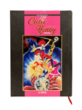 manga Cutie Honey il y a 4 filles contre 2 mechants sur fond noir et rose