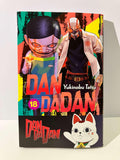 Couverture manga Dandadan Tome 18 avec deux personnages stylisés et un chat porte-bonheur.