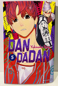 Couverture manga Dandadan tome 5, deux personnages colorés, Yukinobu Tatsu, Crunchyroll