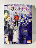 Couverture manga Frieren Tome 14 avec personnages devant un bâtiment et feux d'artifice