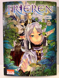 Couverture manga Frieren tome 12, héroïne elfe argentée entourée de feuillage, éditions Ki-oon.