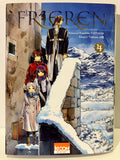 Couverture du manga Frieren tome 4 avec héros en manteaux dans un décor de neige et montagnes.