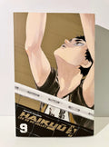 Couverture manga Haikyu les as du volley Tome 9, joueur en action devant un filet de volley-ball.