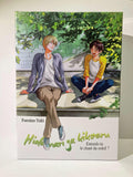 Coffret manga Hidamari ga Kikoeru édition collector avec deux personnages assis dans un jardin