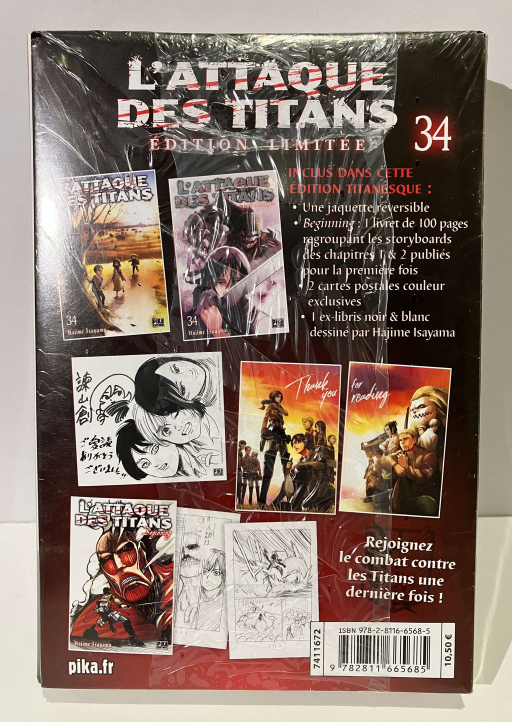 L'attaque Des Titans tome 34 édition collector de Hajime ISAYAMA