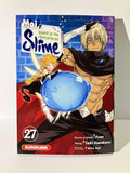 Couverture manga Moi quand je me réincarne en Slime tome 27 avec deux personnages et un slime bleu
