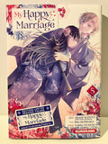 Couverture du manga My Happy Marriage Tome 5, deux personnages en kimono au décor floral.