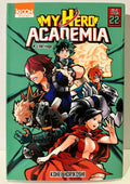 Couverture My Hero Academia Tome 22 avec personnages principaux et fond vert, manga shonen