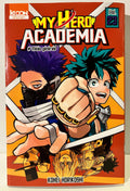 Couverture manga My Hero Academia Tome 23 avec deux héros en action sur fond orange