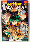 Couverture du manga My Hero Academia Tome 26, personnages principaux en avant, édition Ki-oon.