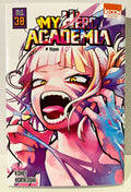 Couverture manga My Hero Academia Tome 38, personnage féminin aux yeux jaunes et dents pointues
