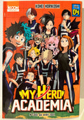Couverture du manga My Hero Academia Tome 4 avec les héros en uniforme sur fond orange.