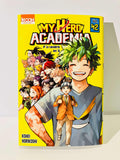 Couverture manga My Hero Academia tome 42, héros en couleurs sur fond jaune vif, Kohei Horikoshi.