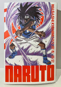 Couverture du manga Naruto tome 14 avec un personnage en action, fond rouge et violet.