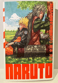 Couverture Naruto tome 21, Naruto et Jiraiya assis sous la pluie près d’un arbre, manga Masashi Kishimoto