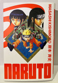 Couverture du manga Naruto tome 5 avec Naruto, Hinata et Neji, dessinés sur fond blanc et rouge.