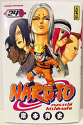 Couverture du manga Naruto tome 24 édition Kana, Naruto en avant, cinq personnages en fond.