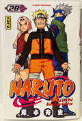 Couverture Naruto tome 28 version française avec Naruto, Sakura et Kakashi en tenue de ninja