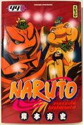 Couverture manga Naruto tome 44, Naruto assis avec des grenouilles géantes, édition française Kana
