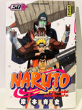 Couverture manga Naruto tome 50 en français, personnages Naruto et ninja, édition Kana.