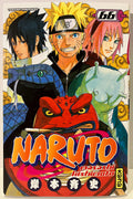 Couverture du manga Naruto tome 66 avec Naruto, Sasuke, Sakura, un serpent et un crapaud, version française.