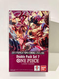 Booster Double Pack Set 7 One Piece Card Game français avec personnages animés sur la boîte