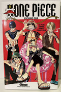 Couverture du manga One Piece tome 11 avec Luffy, Zoro, Sanji, Nami et Usopp sur fond rouge