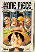 Couverture du manga One Piece tome 27, Luffy souriant avec chapeau de paille, édition Glénat