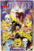Couverture manga One Piece tome 88 avec Luffy et son équipage, fond violet et jaune, Glénat.