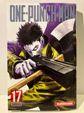 Couverture manga One Punch Man tome 17 avec personnage menaçant tenant une hache, édition Kurokawa.