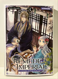 Couverture manga Remède Impérial tome 3 avec deux personnages en kimonos, décor asiatique.