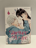 Couverture de manga Shelter of Love Tome 5 : un homme et une femme sont vis-à-vis et se regardent