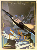 Couverture du manga Solo Leveling tome 3, personnage aux yeux bleus et épée, style fantasy.