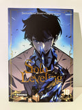 Couverture du manga Solo Leveling tome 18, personnage sombre avec armure bleue, fond bleu.