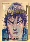 Couverture manga Vagabond tome 1, portrait intense d’un homme dessiné, Takehiko Inoue