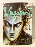 Couverture manga Vagabond tome 11, illustration de visage masculin intense, Takehiko Inoue