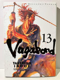 Couverture manga Vagabond tome 13, guerrier avec katana, illustration colorée, Takehiko Inoue