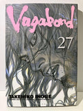 Couverture manga Vagabond tome 27, portrait sombre d'homme aux cheveux longs, Takehiko Inoue