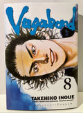 Couverture du manga Vagabond tome 8, portrait d'homme aux cheveux noirs, Takehiko Inoue