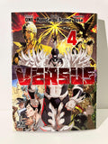 Couverture manga Versus Tome 4 avec personnages fantastiques, titre rouge, Pika Edition